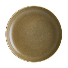 an empty brown plate on a white background