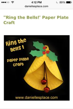 an image of a paper plate christmas bell