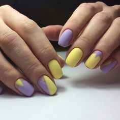 Two Color Nails, Best Nail Art Designs, Bright Nails, Nail Swag, Spring Nail Art, Yellow Nails