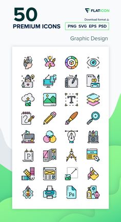 the 50 premium icons for graphic design