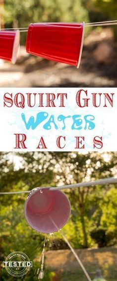 Running out of ideas to keep the kids entertained this summer? Why not try these Squirt Gun Races?! Festival Camping, Ideas Backyard, Backyard Games, Camping Games, Summer Games, Carnival Games, Summertime Fun, Finding Nemo, Backyard Fun