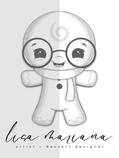 a white teddy bear with glasses on it's head and the words i love mamma