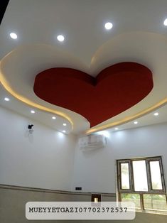 a heart shaped ceiling in a large room