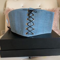 Nwt Charlotte Russe Denim W/ Black Lace-Up Detailed Corset Waist Belt -Size: Medium/Large (M/L) -Measurements Approx: Waist: 14.5”(Un Stretch) -Thickness: 6.5”(Widest Part) -Total Unzip: 30” -Color: Denim/Black -Material: 60% Denim/40% Elastic -Style: Corset Waist Belt -Details: 2 Back Snap Buttons -Condition: New W/ Tags In Packaging -Color May Vary -All Original Pics -Accurately Described & Represented -Final Sale. Backed By Pm Buyer Protection. Buyer Agrees To & Understands Condition Of Item. Button Corset, Casual Fitted Corset Belt For Summer, Trendy Spring Corset Belt For Night Out, Cotton Corset Belt For Spring, Casual Summer Corset Belt, Spring Cotton Corset Belt, Denim Blue High Waist Corset, Fitted High Waist Denim Blue Corset, Denim Blue Spring Corset