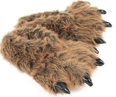 These plush faux fur Grizzly Bear Paw Slippers will keep your feet warm and comfy. The foot base is cushioned with polyurethane foam and textured soles for maximum support and comfort. Grizzly Bear Paw Slippers. Bear Paw Slippers, Claw Slippers, Bearpaw Slippers, Paw Slippers, Slippers Outfit, Ceramic Frogs, Bear Slippers, Animal Slippers, Slippers For Men