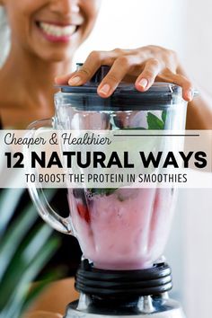 Easy ways to Boost Protein in Smoothies naturally using ingredients that you already have on hand. Cheaper and healthier than protein powders, and they taste great! Try our Healthy Blueberry Cheesecake Smoothie and our delicious Green Smoothie for Beginners! No Protein Powder Smoothie, Peanut Milk Recipe, Healthy Blueberry Cheesecake, Easy Protein Smoothie Recipes, Maca Smoothie, Delicious Green Smoothie, Clean Eating Smoothies, Protein Powder Smoothie, Make Your Own Yogurt