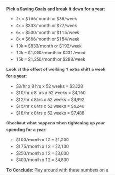 an image of a table with numbers and times for each week's work break