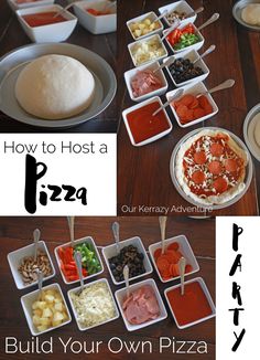 how to host a pizza party build your own pizza and serve it in individual dishes