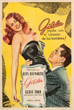 an old movie poster with a man holding a woman's back and the caption in spanish