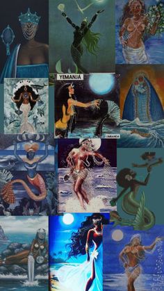 many different pictures of mermaids and their names