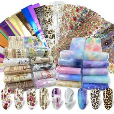 PRICES MAY VARY. MULTIPLE PATTERNS🌺💮🏵️Come with 100 sheets mix design nail foil transfer stickers, the nail foil transfer sticker kit is no duplicates, fashion and beautiful. The nail stickers for nail art size: about 1.5 x 7.8 inches / 4 x 20 cm, one sticker is enough to make 10 nails. Difference style and patterns allow you to DIY your unique nail designs and the nail art foil stickers also could be applied to your toenails. ALL FOIL TRANSFERS MUST USE NAIL POLISH GLUE（not included）❗❗❗ But Foil Nail Art, Nail Foil, Uv Nail Lamp, Nail Art At Home, Nail Art Decals, Flower Style, Uv Nails, Easter Nails, Foil Nails