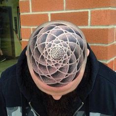 Head Tattoo, Going Bald, Haircut Designs, Bald Men, Face Tattoos, Hair Tattoos