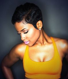 Short Hairstyles For Black Women, Short Sassy Hair, Sassy Hair, Very Short Hair, Short Pixie Cut, Hairstyles For Black Women, Relaxed Hair, Short Pixie