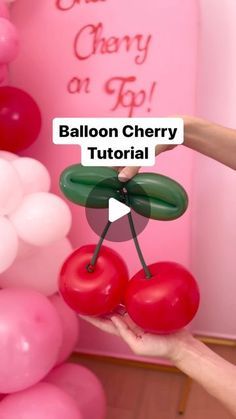 balloon cherry decoration being held by a person