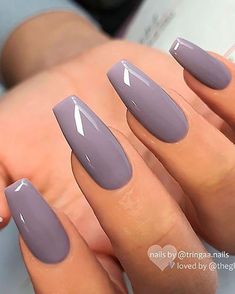 Gray Nail Art, Gray Nail, Grey Nail, Solid Color Nails, Art Design Ideas, Easy Nails, Fall Acrylic Nails, Gray Nails