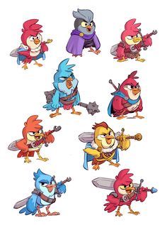 Bird Character Design Concept Art, Bird Character Design, Concept Artist Portfolio, Derek Laufman, Walking Cartoon, Bird Character, Bird Mascot, Archer Characters, Skins Characters