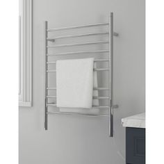 an electric towel warmer in a bathroom