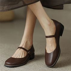 Category:Flats,Heels; Upper Materials:Faux Leather; Season:Winter,Fall,Spring; Heel Type:Flat Heel; Gender:Women's; Size Suggestion:standard size, select your usual size; Toe Shape:Round Toe; Style:Minimalism,Elegant,Casual; Heel Height(inch):<1; Outsole Materials:Rubber; Occasion:Office,Daily,Party; Pattern:Solid Color; Listing Date:11/13/2023; Production mode:External procurement; 2024 Trends:Plus Size,Mary Jane,Vintage Shoes; Size chart date source:Provided by Supplier.; Heel Height:Mid Heel Brown Womens Shoes, Winter Flats, Zapatos Mary Jane, Womens Low Heels, Summer Boots, Heels Online, Plus Size Vintage, Mary Jane Heels, Palau