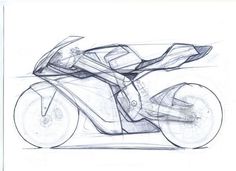 a drawing of a motorcycle is shown in this image, it appears to be sketched