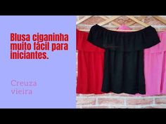 three dresses hanging on a brick wall with the caption,'creaza vieira '