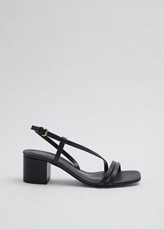 Strappy Vegan Sandals - Black - Heeled sandals - & Other Stories US Bridesmaids Heels, Croc Heels, Vegan Sandals, White Sandals Heels, Leather Heels Sandals, Faux Leather Heels