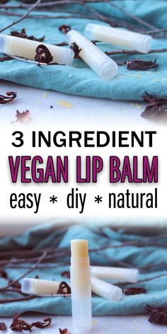 Looking for an easy DIY Vegan Lip Balm Recipe? This is the ONLY lip balm recipe you'll ever need- 3 ingredients and made in less than 5 minutes. Without beeswax! With coconut oil, shea butter and candelilla wax. Perfect for kids, super moisturizing. Natural and optional flavor with essential oils. So hydrating- simple the best! Can be made organic and to sell. Or makes a great Christmas gift! Either in containers or tubes. This is a homemade stick recipe. #diy #diyskincare #vegan #natural #lipba Chapstick Diy, Vegan Lip Balm Recipe, Healing Lip Balm, Lip Care Diy, Trash To Couture