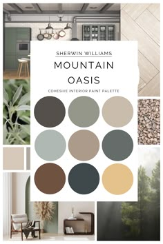 boho paint color, colorado paint color, mountain paint color Paint Color Palettes 2023, Modern Earthy Paint Colors, Birch Forest Paint Color, Evergreen Fog Boho Bedroom, Green And Natural Wood Color Palette, Earthy Color Pallets For The Home, Color Pallet For Home, Mountain Paint Colors Interior, Mountain Home Interior Color Palettes