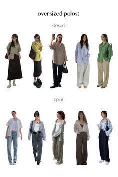 Buttons Up Shirt Outfit, Button Down Long Sleeves Outfit, One Piece Multiple Outfits, Oversized Button Outfit Women, Oversize Outfit Ideas For Women, How To Style A Polo Shirt Women Outfit Ideas, Dress And Button Up Shirt Outfit, Oversized Shirt Styling Ideas, Outfits With Shirts Aesthetic