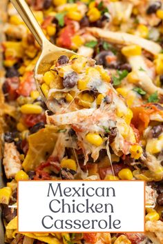 mexican chicken casserole with corn and black olives