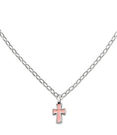 From James Avery, this necklace features: Petite Pink Enamel Cross Necklace Colorful and sweet, this petite James Avery cross necklace features a subtle hint of pink enamel. The shape of this sterling silver cross references many classic James Avery pieces and adds a fresh pop of pastel pink. Product Specifications:Sterling silverPink EnamelAdjustable from 15 to 17 inches or 18 to 20 inchesLobster clasp closureMade in the USA James Avery Cross Necklace, Enamel Cross, James Avery, Pink Jewelry, Pink Enamel, Colourful Necklace, Sterling Silver Cross, Silver Cross, Cute Jewelry