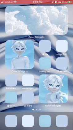 an iphone screen showing the different colors and shapes for each character's avatars