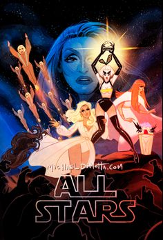 the poster for all stars is shown