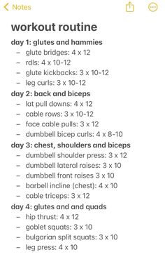 the workout routine is displayed in this screenshoto screen shot, which shows how to do