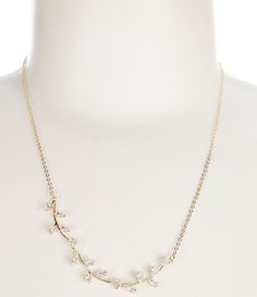 From Borrowed & Blue by Southern Living&#x2C; this necklace features:Collar necklace Gold-plated hardwareLobster claw closureApprox. 17" length Imported. Collar Necklace Gold, Vine Necklace, Gold Collar Necklace, Gold Crystal, Southern Living, Dillard's, Collar Necklace, Accessories Jewelry, Necklace Gold