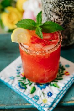 a close up of a drink on a table