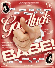 a poster with the words go duck babe written in red and white on it