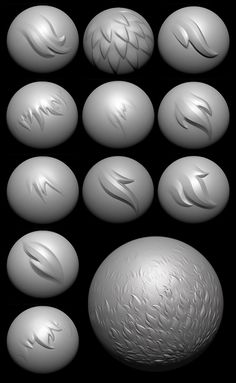 some white balls with different shapes and sizes