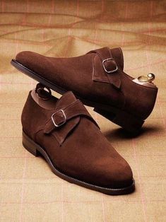 Brown Suede Formal Shoes for Men’s Monk Strap Shoes Mens Monk Strap Shoes, Estilo Hipster, Leather Shoes For Men, Men Footwear, Monk Strap Shoes, Handmade Leather Shoes, Oxford Shoes Men, Brogue Shoes, Formal Shoes For Men