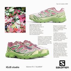 Pink And Green Sneakers, Salomon Shoes, Moda Chic, Swag Shoes