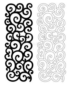 two black and white ornamental designs