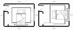 the floor plan for an apartment with two separate rooms