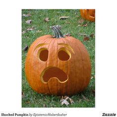 a pumpkin with a face drawn on it