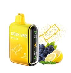 an electronic device with grapes and lemons on the side, next to it's packaging