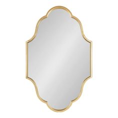 an ornate gold framed mirror on a white background, with the reflection of a golden frame