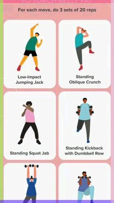 an exercise poster showing the different exercises to do