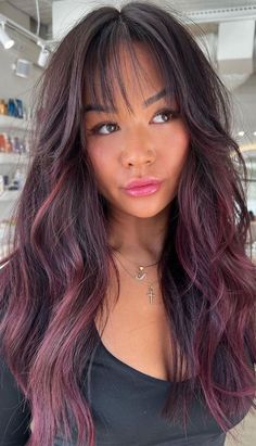 Caramel Ash Blonde, Hair Colours Ideas, Brunette Or Blonde, Hairstyles For Gray Hair, Blonde Chocolate, Bangs Layers, Hair Color Plum, Plum Hair, Wine Hair