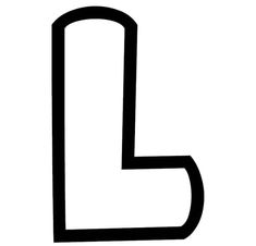 the letter l is black and white