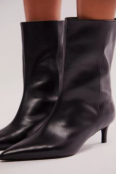 At Last Kitten Heel Boots | Free People Cat Heels Outfit, Chic Pointed Toe Wide Calf Mid-calf Boots, Chic Wide Calf Mid-calf Boots With Pointed Toe, Classic Pointed Toe Mid-calf Boots For Work, Sleek Wide Calf Mid-calf Boots With Pointed Toe, Classic Fitted Mid-calf Boots With Pointed Toe, Chic Pointed Toe Heeled Boots For Work, Sleek Low Heel Boots For Fall, Sleek Leather Kitten Heels