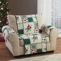 a living room with a couch and christmas tree