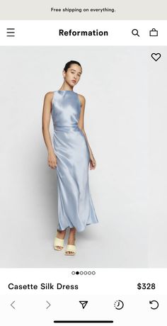 Wedding Guest Dress Inspiration, Bridesmaid Blue, Braidsmaid Dresses, Simple Evening Dress, Bridesmaid Satin, Spring Wedding Guest Dress, Puffy Dresses, Blue Silk Dress, Banquet Dresses